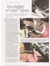 Rape of our seas Africa Geographic Magazine - Lesley Rochat Publications